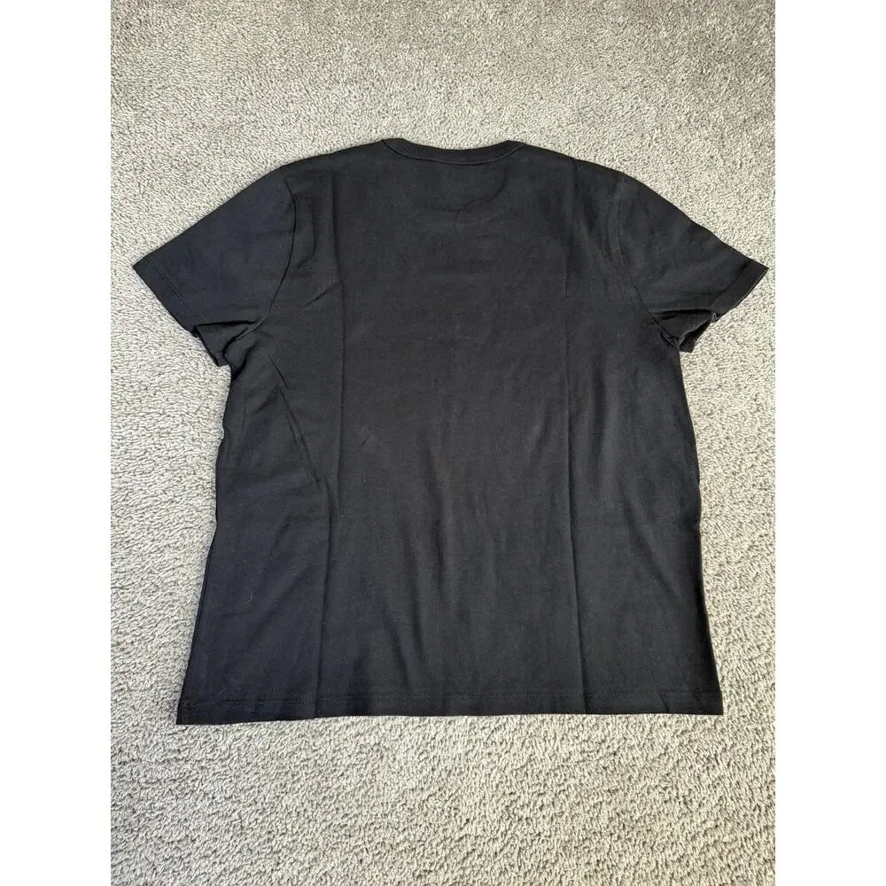 Champion Shirt Mens L Black Script Logo Graphic Crew Neck Cotton Jersey - Picture 4 of 9